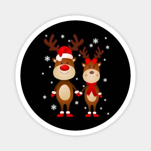 Cute Reindeer Rudolph and Clarice Magnet by PaulAksenov